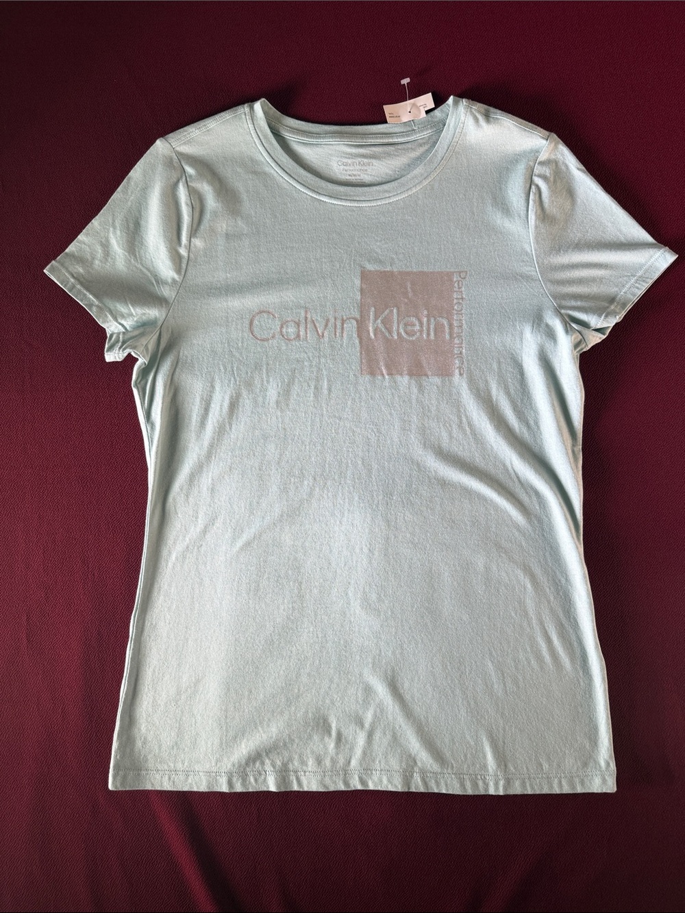 Calvin Klein Women's Teal Logo Crewneck Tee